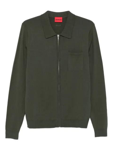 front-zipped single-pocket cardigan by HUGO BOSS