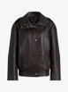 funnel-neck leather jacket by HUGO BOSS