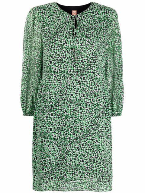 graphic-print long-sleeve dress by HUGO BOSS