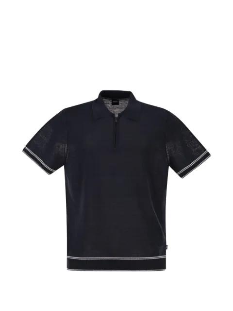 half-zip contrast-stripe polo shirt by HUGO BOSS