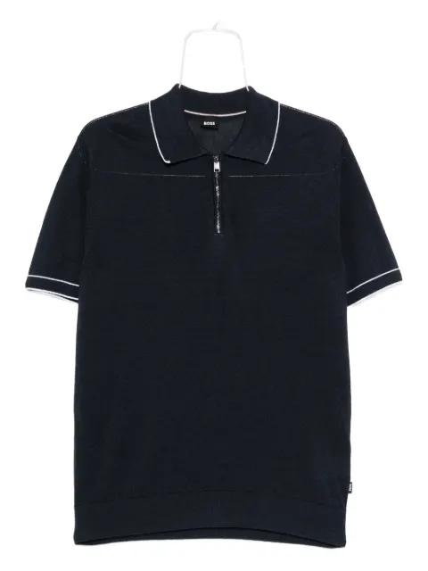 half-zip linen polo shirt by HUGO BOSS
