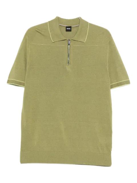 half-zip linen polo shirt by HUGO BOSS