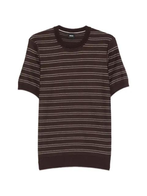 horizontal-stripe short-sleeved sweater by HUGO BOSS
