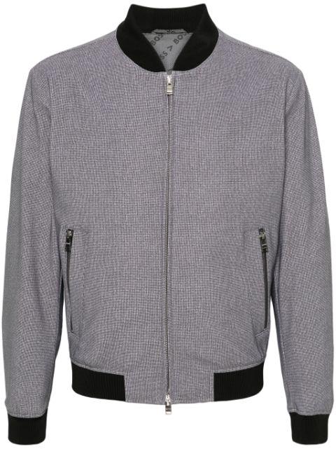 houndstooth-print zip-up jacket by HUGO BOSS
