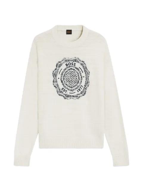 intarsia-knit sweater by HUGO BOSS
