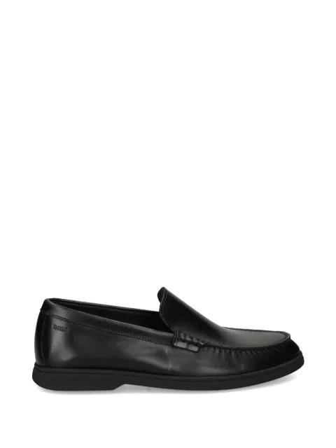 leather moccasins with embossed logo by HUGO BOSS