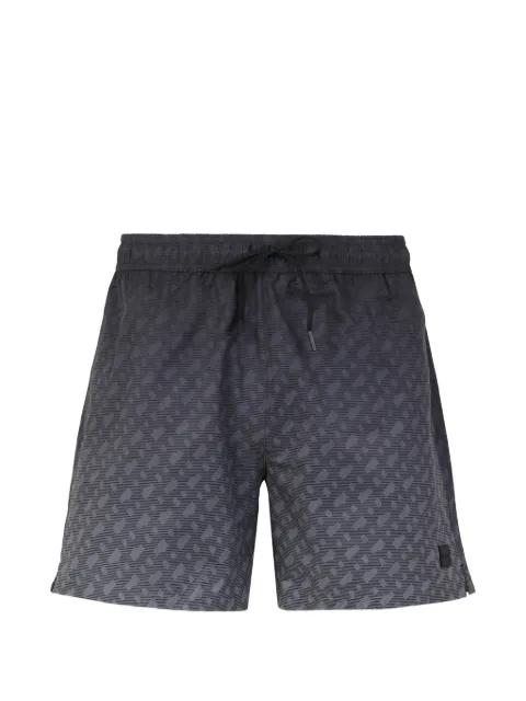 logo-badge swim shorts with degradé monogram print by HUGO BOSS
