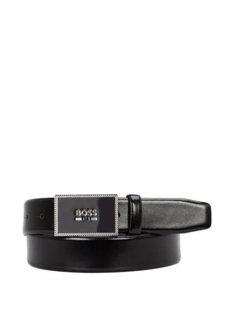 logo-buckle leather belt by HUGO BOSS