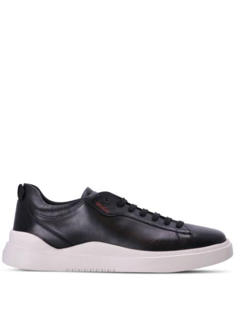 logo-debossed leather low-top sneakers by HUGO BOSS
