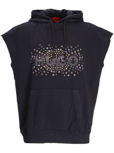 logo-embellished sleeveless hoodie by HUGO BOSS