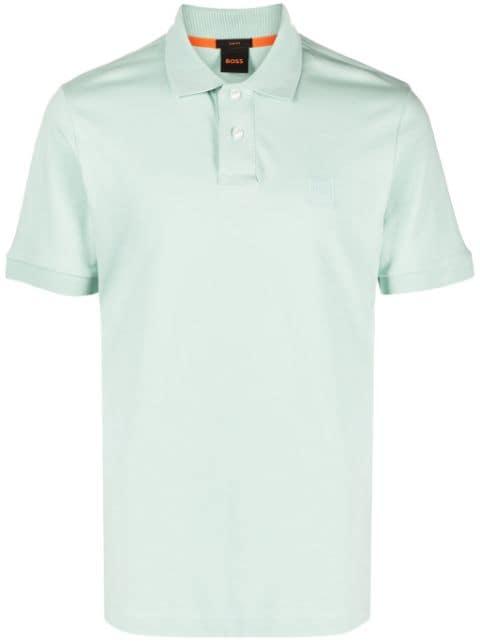 logo-embossed piqué polo shirt by HUGO BOSS