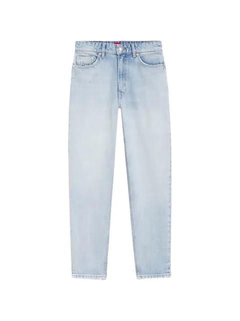 logo-embossed tapered jeans by HUGO BOSS