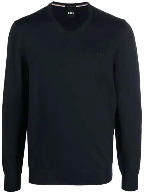 logo-embroidered V-neck jumper by HUGO BOSS