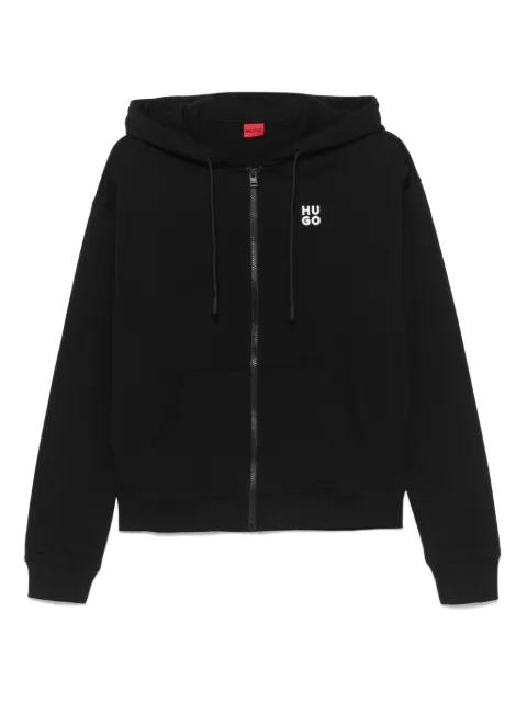 logo-embroidered cotton hoodie by HUGO BOSS