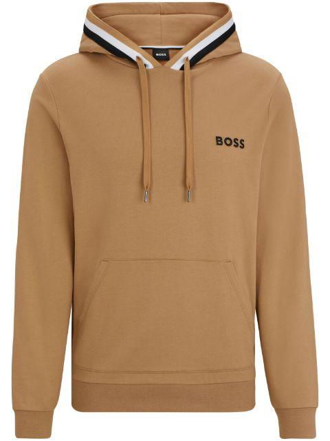logo-embroidered cotton hoodie by HUGO BOSS