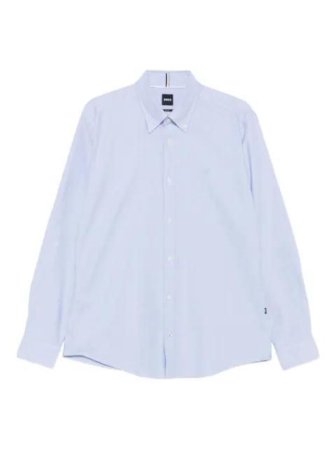 logo-embroidered cotton shirt by HUGO BOSS