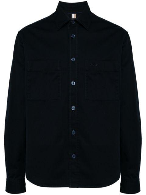 logo-embroidered cotton shirt by HUGO BOSS