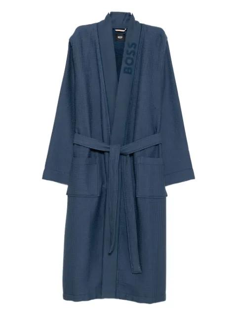 logo-embroidered dressing gown by HUGO BOSS