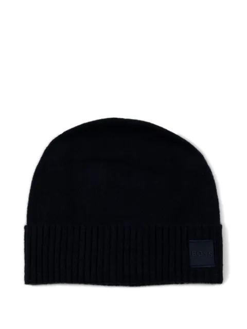 logo-patch beanie hat by HUGO BOSS