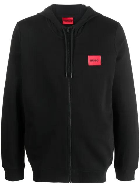 logo-patch cotton hoodie by HUGO BOSS