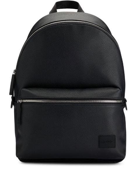 logo-patch grained-texture backpack by HUGO BOSS
