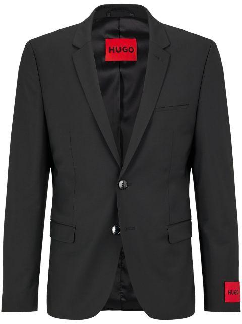 logo-patch notched-lapels blazer by HUGO BOSS