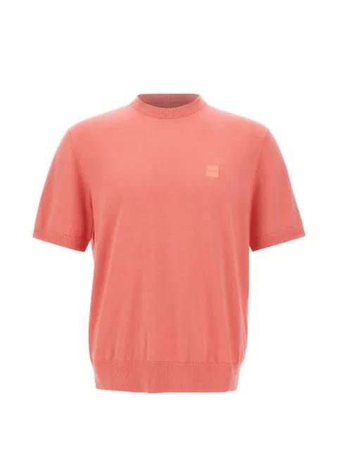 logo-patch short-sleeve sweater by HUGO BOSS