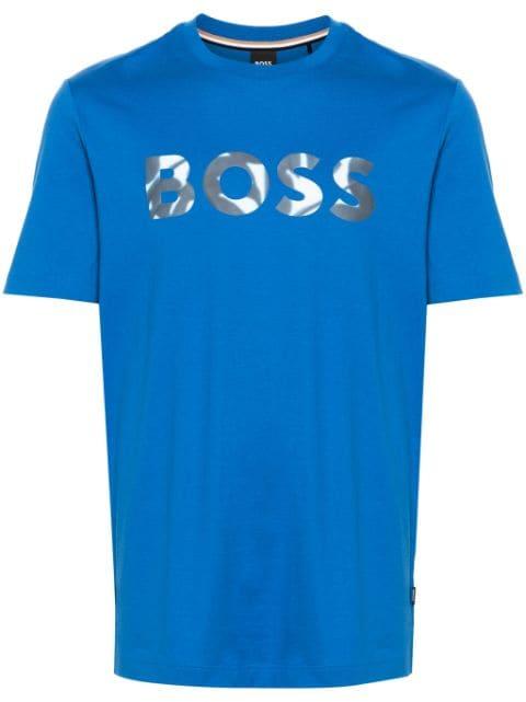 logo-print cotton T-shirt by HUGO BOSS