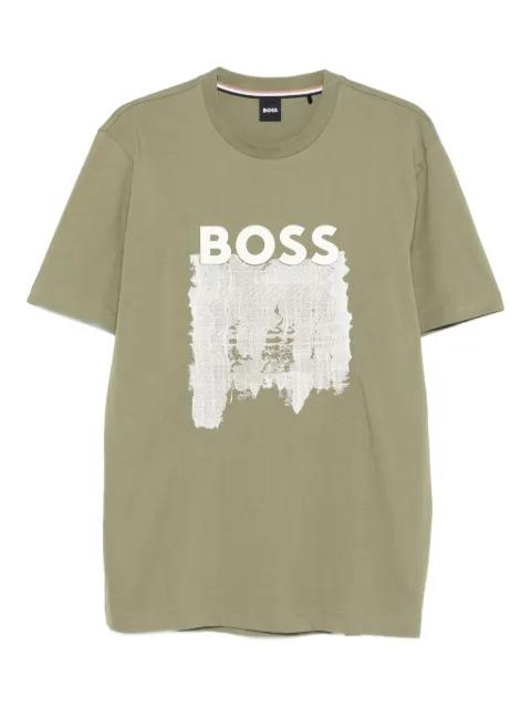 logo-print cotton T-shirt by HUGO BOSS
