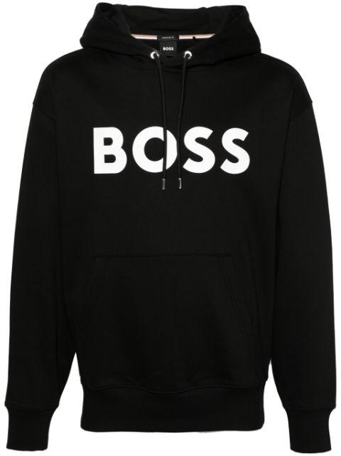 logo-print cotton hoodie by HUGO BOSS