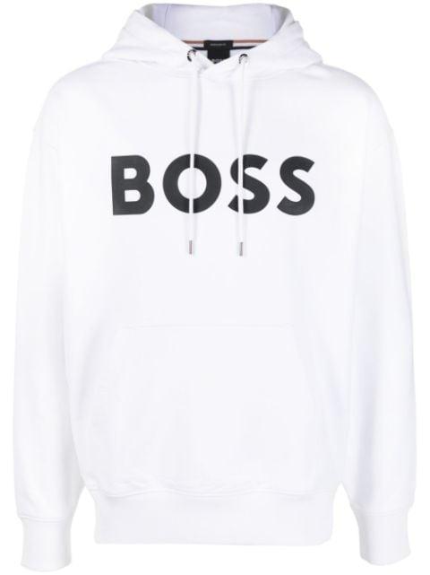 logo-print cotton hoodie by HUGO BOSS