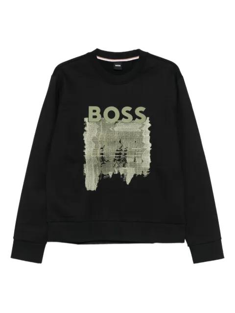logo-print cotton sweatshirt by HUGO BOSS