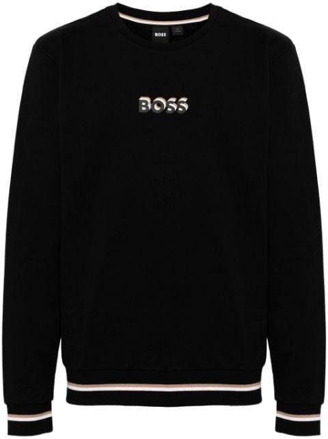 logo-print cotton sweatshirt by HUGO BOSS
