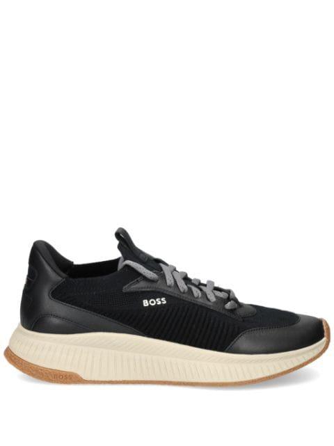 logo-print knitted sneakers by HUGO BOSS