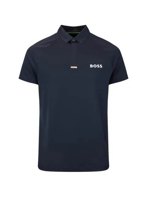 logo-print raglan-sleeve polo shirt by HUGO BOSS