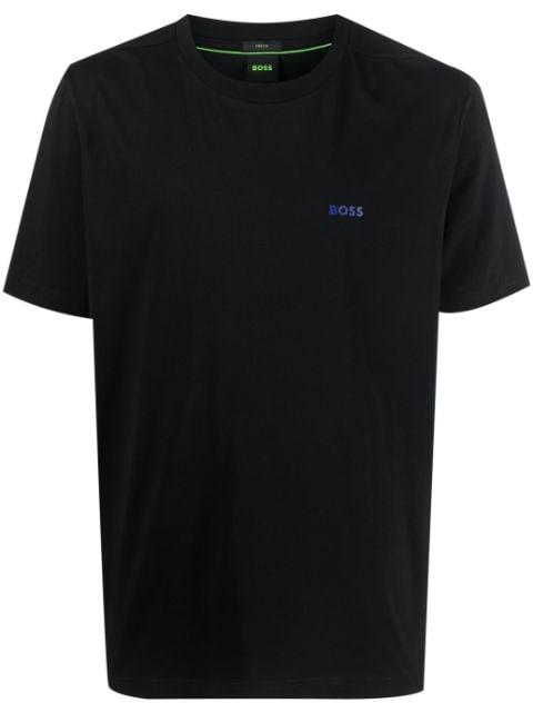 logo-print tape-detailing T-shirt by HUGO BOSS