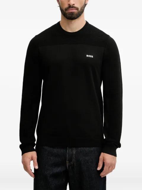 logo-print textured sweater by HUGO BOSS