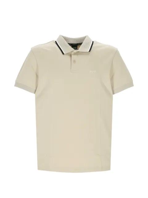 logo-print tipped polo shirt by HUGO BOSS