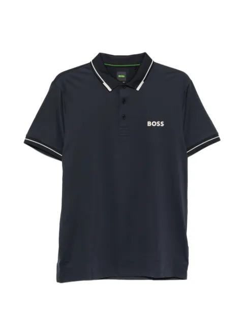 logo-print trimmed polo shirt by HUGO BOSS