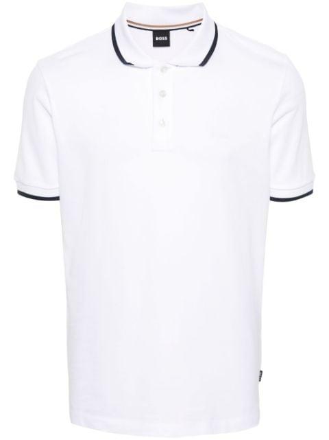 logo-rubberised cotton polo shirt by HUGO BOSS