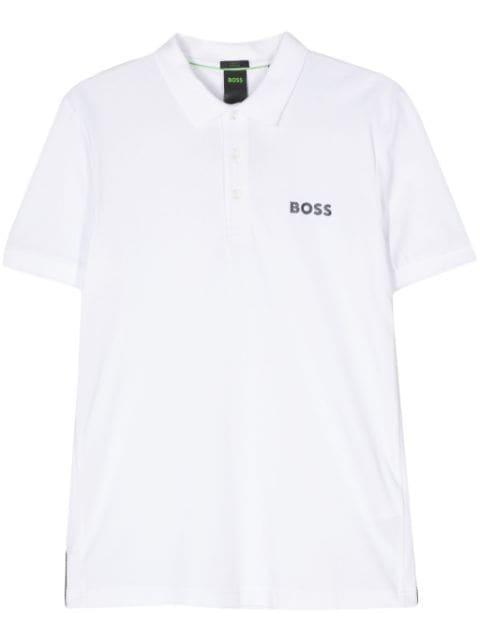 logo-rubberised polo shirt by HUGO BOSS