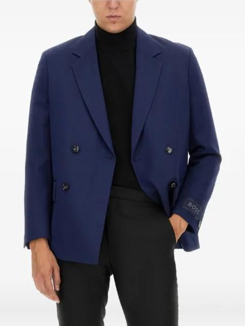logo-tab wool blazer by HUGO BOSS