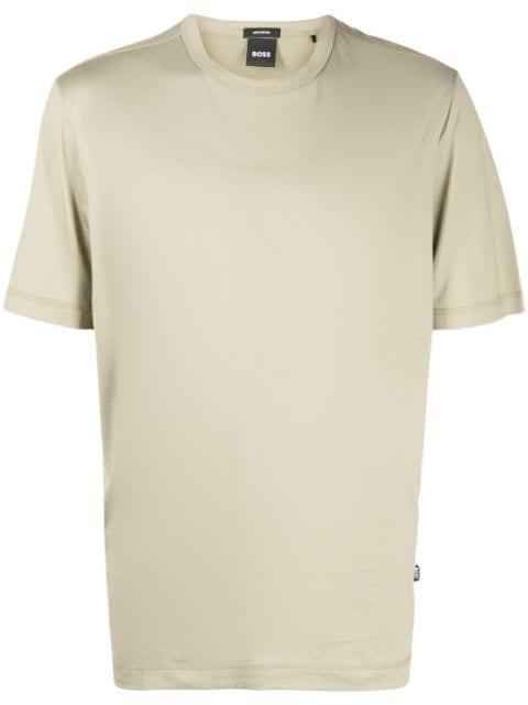 logo-tag cotton-lyocell blend T-shirt by HUGO BOSS