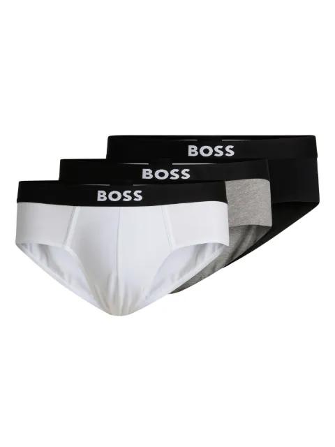 logo-waistband briefs (pack of three) by HUGO BOSS