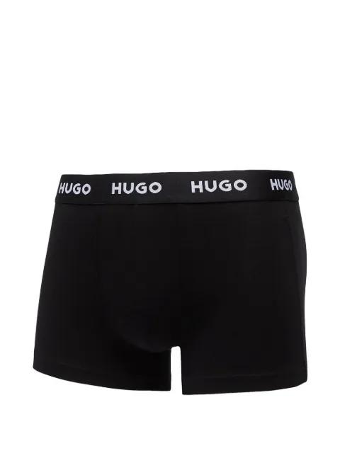 logo-waistband patterned trunks (set of three) by HUGO BOSS