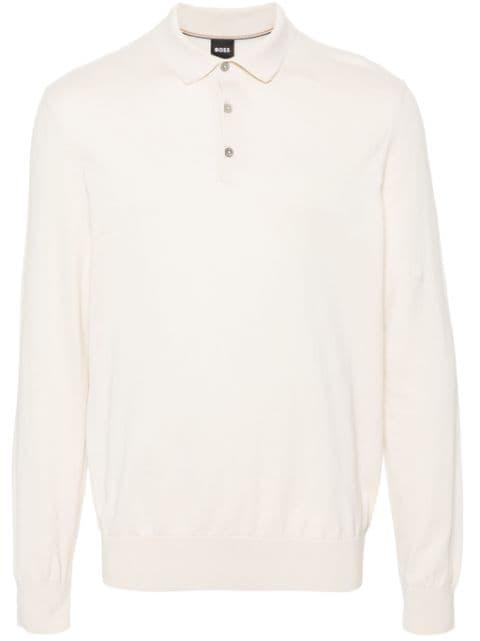 long-sleeve organic cotton polo shirt by HUGO BOSS
