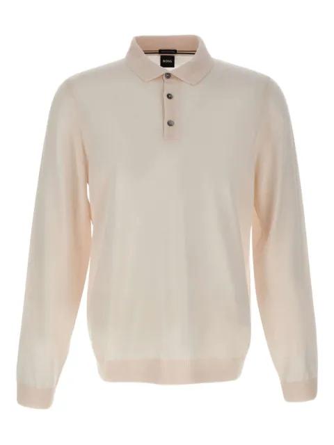 long-sleeve three-button polo shirt by HUGO BOSS