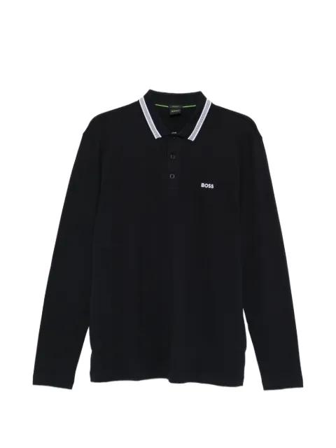 long-sleeved cotton piqué polo shirt by HUGO BOSS