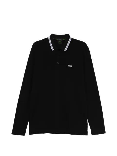 long-sleeved cotton piqué polo shirt by HUGO BOSS