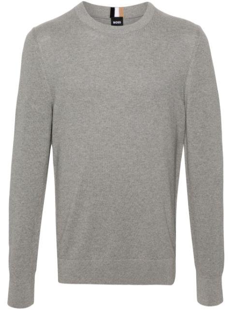 mélange-effect cotton jumper by HUGO BOSS
